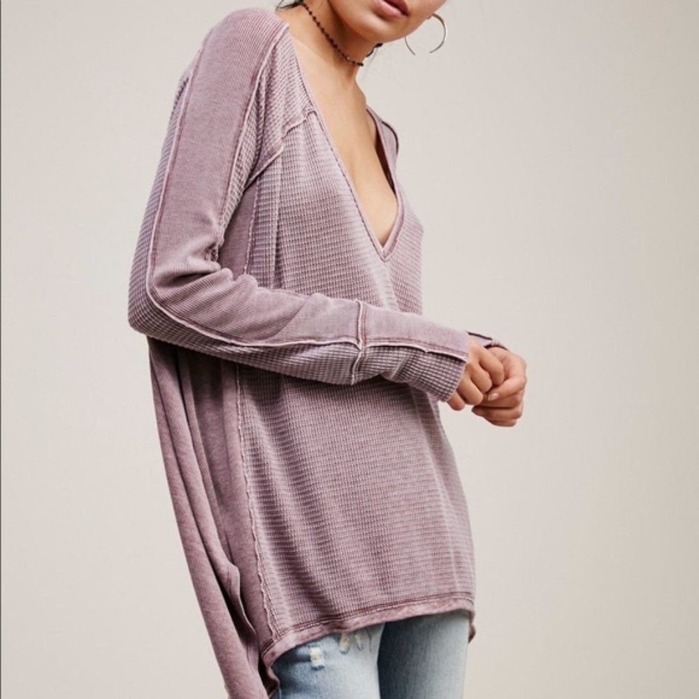 Free People Mauve Long Sleeve Top
